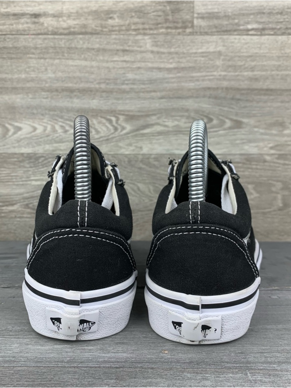 Womens Vans Canvas Black and White Low-Top Old Skool Skate Shoes size 5.5 - Picture 6 of 8